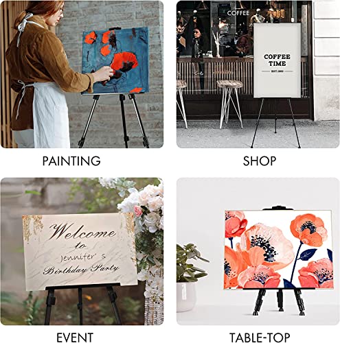 Artify 66 Inches Double Tier Easel Stand, Adjustable Height From 22-66”, Tripod For Painting And Display With A Carrying Bag, Pack, Black #TOP4
