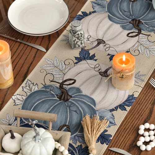 Blue and White Porcelain Pumpkin Table Runner - image 4