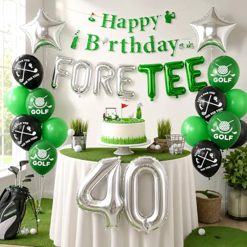 Image of 40th Golf Themed Birthday Decorations for Men 40th Party Decorations