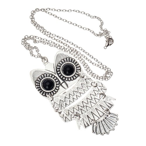Vintage Classic Style Silver Chain Fashion Necklace Wise Owl Pendant By VAGA
