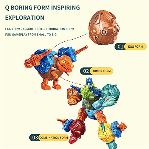 Puxida 6 In 1 Dinosaur Robots Transformed Toys Set, Education Dinosaurs Eggs Deformation Robot With 4 Weapons Guns, Great Easter/Birthday Gift Transform Toy For Kids 6 7 8 9 10+ Boys And Girls #TOP7