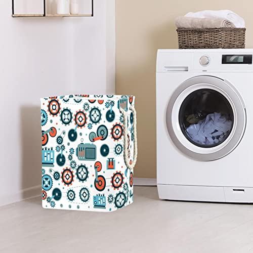 Panier à linge avec poignée durable et axe mécanique de rangement pour dortoir