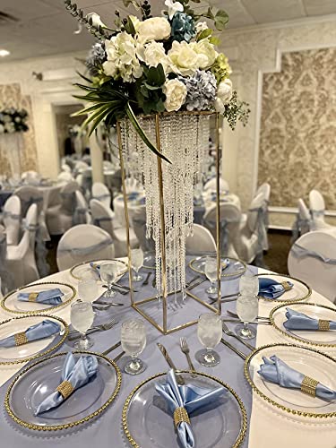 FlavorThings Sparkling Iridescent Acrylic Beaded Hanging Chandelier, 3 Tiers, 10.25" Diameter x 30" Tall, Indoor, Iridescent - Image 4