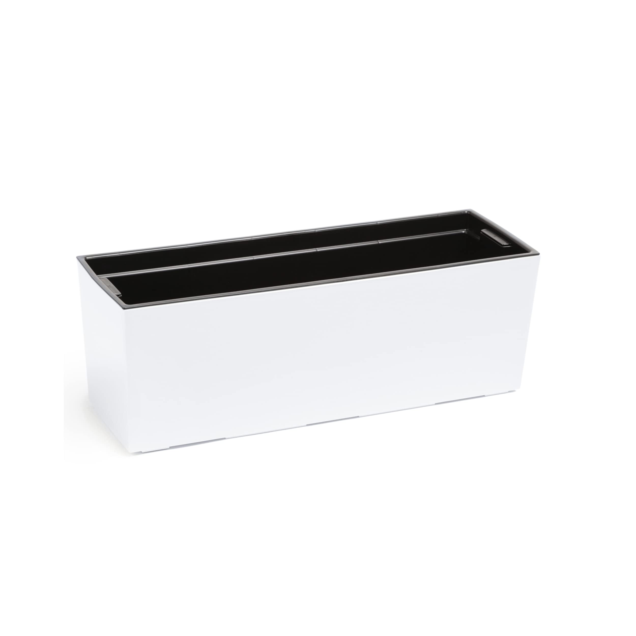 botle 2 Stück Blumenkasten Balkonkasten Geländerkasten Blumentopf Balkontopf Halterung Metall Weiß Glanz 56 x15x19 cm Blumenkasten