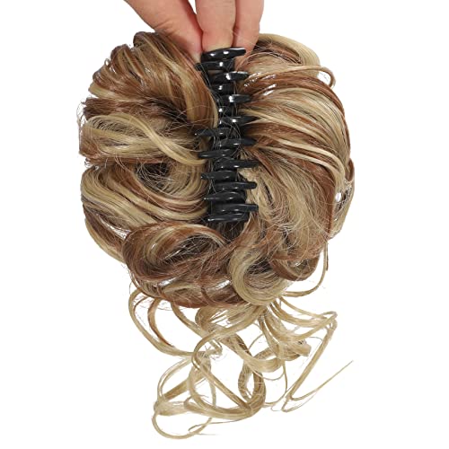 SDZNYQT Claw Messy Bun Clip Wavy Curly Chignon Clip in Hairpieces Tousled Updo Donut Hair Bun Synthetic Hair Ponytail for Women Girls - Image 3