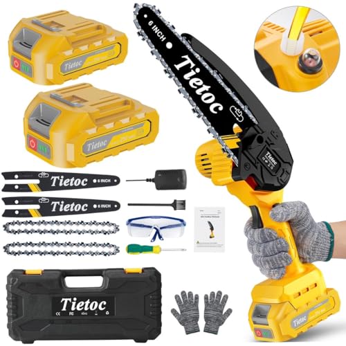 tietoc Mini Cordless Chainsaw, 6 Inch Handheld...
