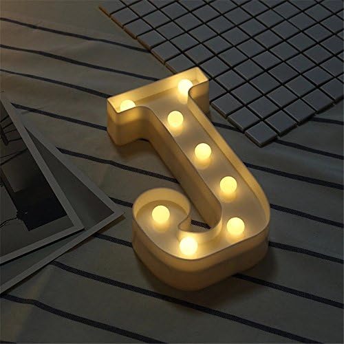 Sekluxy A-M & N-Z Alphabet LED Letter Lights Light Up White Plastic Letters Standing Hanging