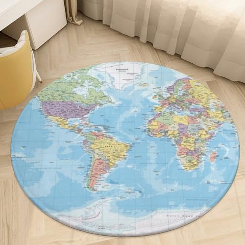 HGSCHYU World Map Round Rug