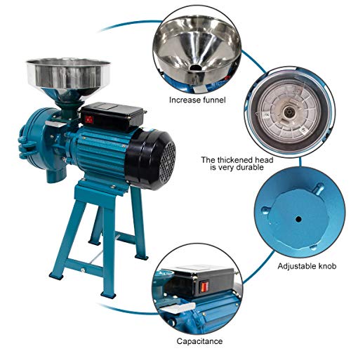 Naizea Grain Mills Wet Dry Cereals Grinder, Electric Grain Mill Grinder Corn Mill, Heavy Duty 3000W 110V Commercial Grain Grinder Machine, Wheat Feed Mill Flour Mill With Funnel (Dry & Wet Grinder) #TOP3