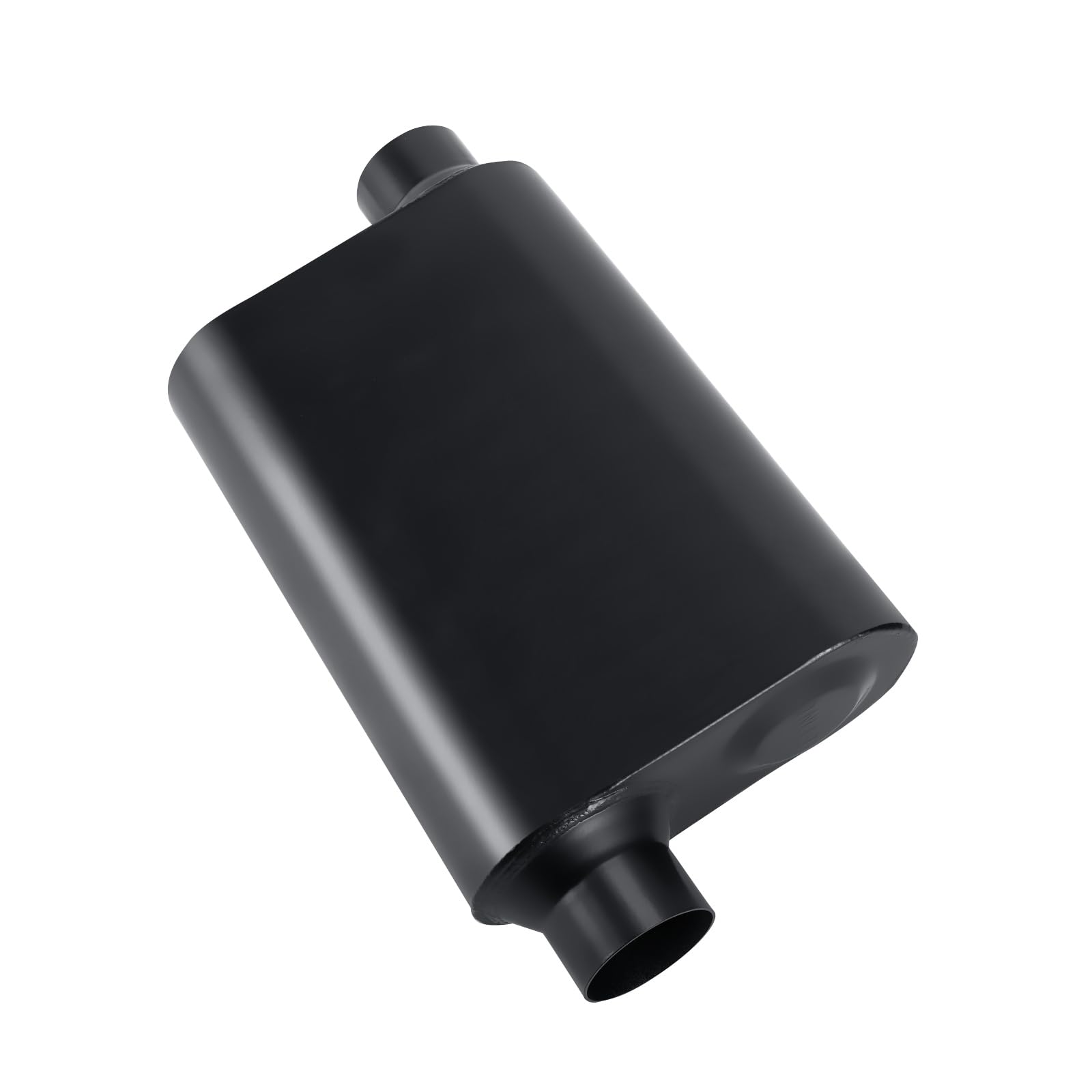 TECTRUC Muffler 2 Chamber 2.5" Universal Mufflers Performance Exhaust Muffler 2.5 inch,Aggressive Deep Sound,Black(2.5" offset in (id)/offset out (od)/overall 18")