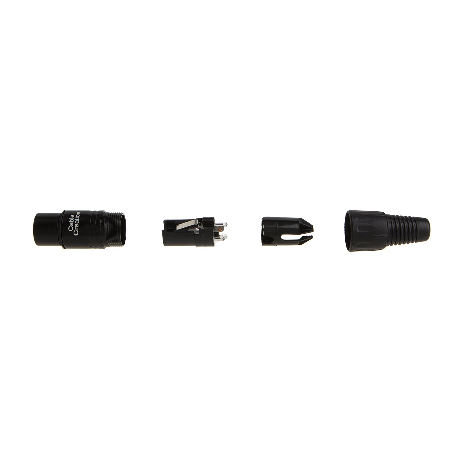 [5-Pack 3 Pin XLR Soldadura Tipo Micrófono Línea Conector Hembra, Carcasa Negra 4