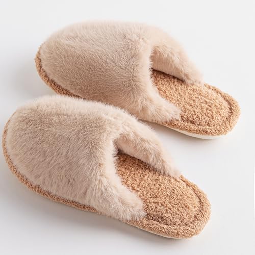 Fur Faux Shearling Fuzzy Plush Mule Slippers Slip-on Indoor House Slipper For Women2