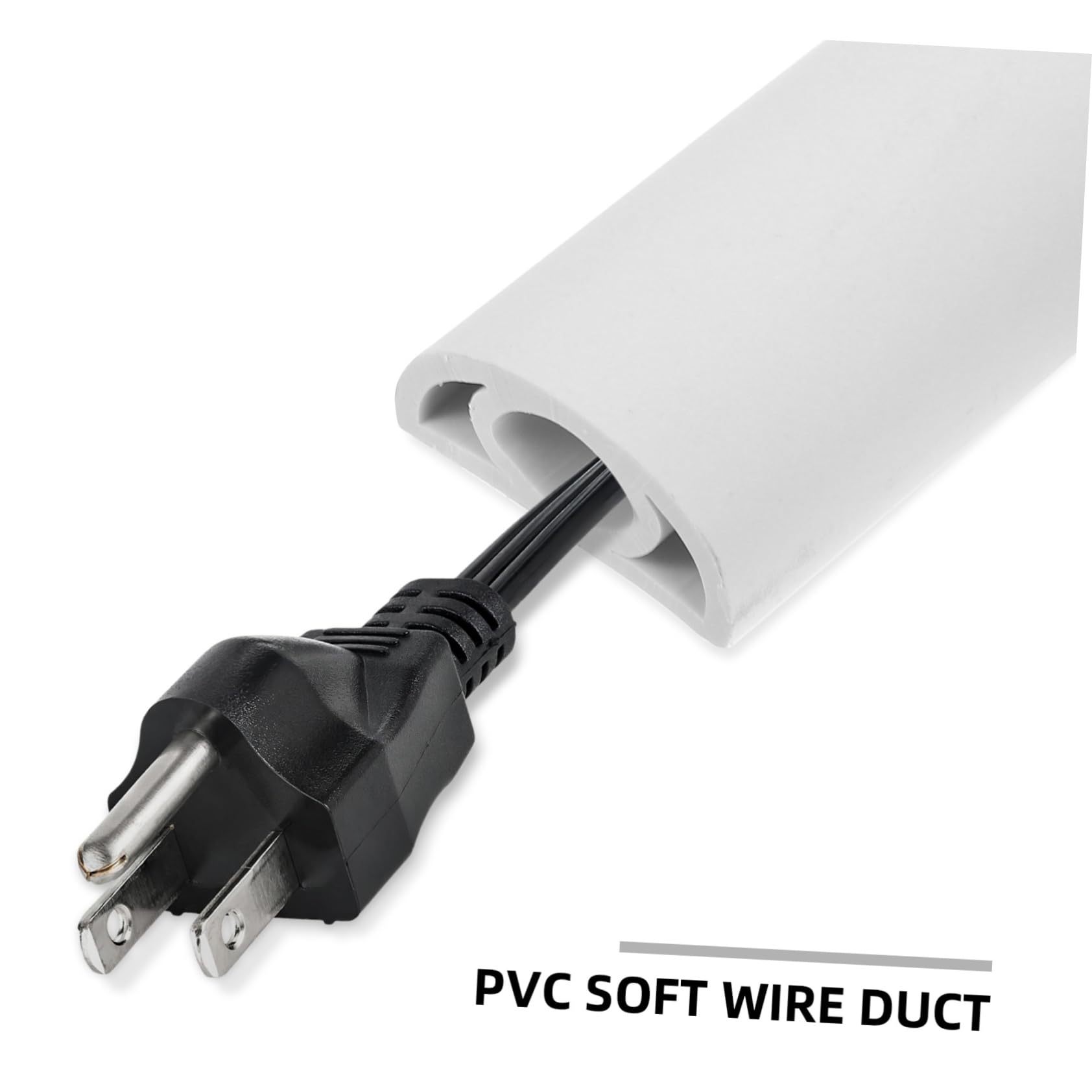 Canaleta de Cables de PVC Blanco Autoadhesiva para Suelo