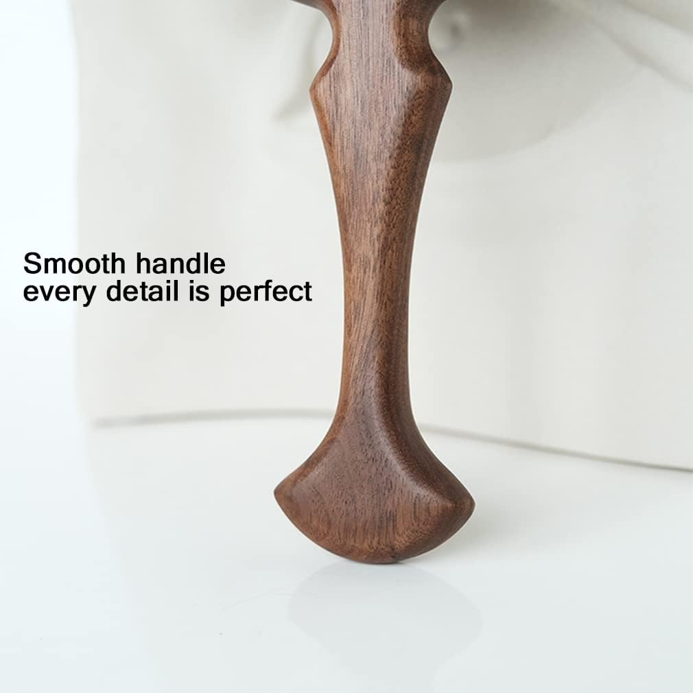 GMZ&KEHC Handheld Mirror Wood, Makeup Hand Mirror - Wooden Vintage Portable Compact Vanity Small Hanging Mirrors with Handle for Women Travel Bathroom, Tabletop,Brown