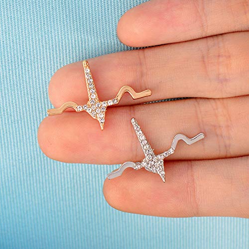 2-Set of Metal Silver and Golden ECG P QRS T Waveform Brooch White Coat Pins Gift for Doctors EMT EMS