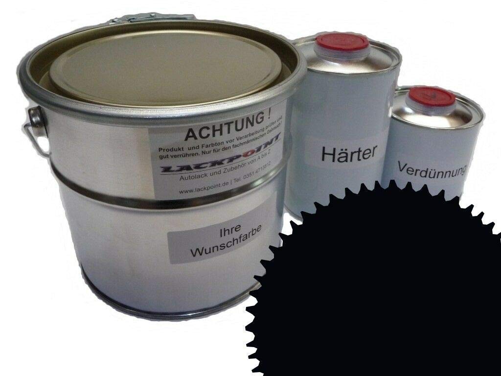 Lackpoint 1 Liter Set 2K Autolack RAL 9005 Tiefschwarz Hochglanz kein Klarlack