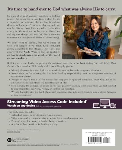 Image of Making Peace with What I Can't Control Bible Study Guide plus Streaming Video: Find Relief from the Exhaustion of Overthinking, Trying to Fix Others, and Wanting to Figure It All Out
