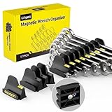 Oligeti 50pcs Magnetic Wrench Organizer Set for Metal Tool Box,Modular Wrench Holder with Metric&SAE Labels