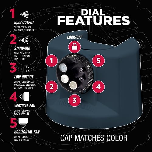 Image of Rust-Oleum Stops Rust Custom 5-in-1 Spray Paint, Satin Midnight Blue | Rust Preventive Protective Enamel, Multi Surface (Metal, Wood and More), Adjustable Dial for Better Control, Fast Dry, 6 Pack