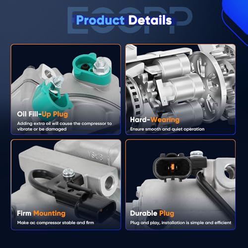 Image of ECCPP A /C Compressor with Clutch Fit for Kia Sedona 3.3L 2015-2021 | AC Compressor Strong Cooling