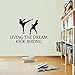 Living The Dream Kickboxing Quotes Adesivi murali Sport Lotta Adesivi MMA per boxe Taekwondo Sport marziali Palestra Dormitorio Poster 87X56 CM
