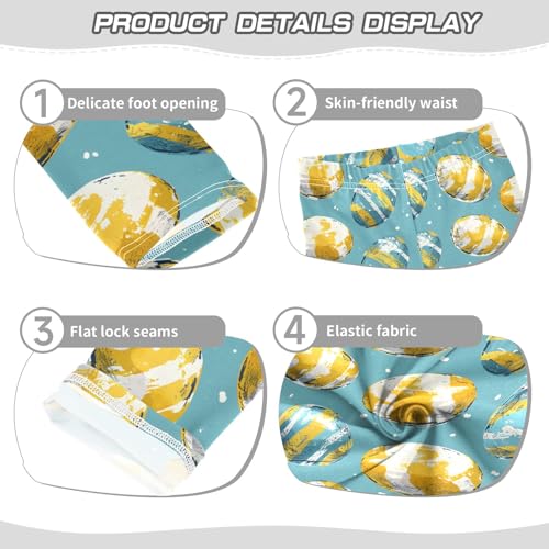 Watercolor Yellow Egg Painting Girls Leggings Athletic Pants Tights Stretch Bottom3