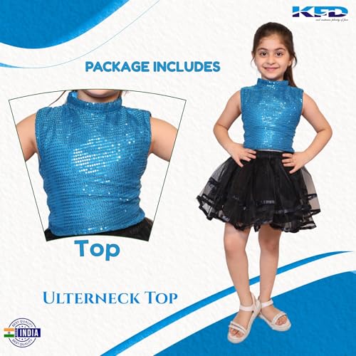 Image of Kaku Fancy Dresses Western Dance Top for Kids Halter Neck Top For Annual Function (ONLY TOP) - Skirt not included