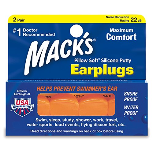 Mack’s Pillow Soft Silicone Earplugs – 2 Pair – The Original Moldable Silicone Putty Ear Plugs...