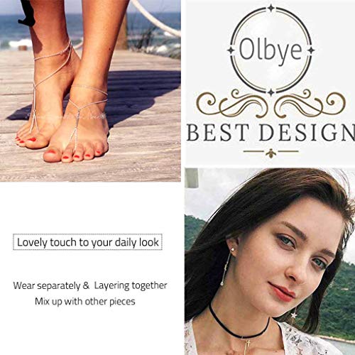 Olbye Bar Ring Toe Anklet Bracelet Silver Barefoot Sandals Simple Ankle Bracelet Foot Chain Jewelry For Women And Girls 1Pcs #TOP6