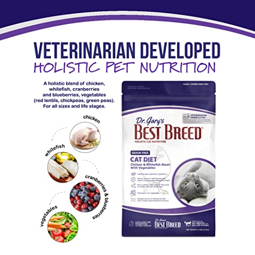 Best Breed Dr. Gary's Grain Free Cat Diet Slow-Cooked in USA [Natural Dry Dog Food for All Ages] Dark Brown 24 lbs. (New)