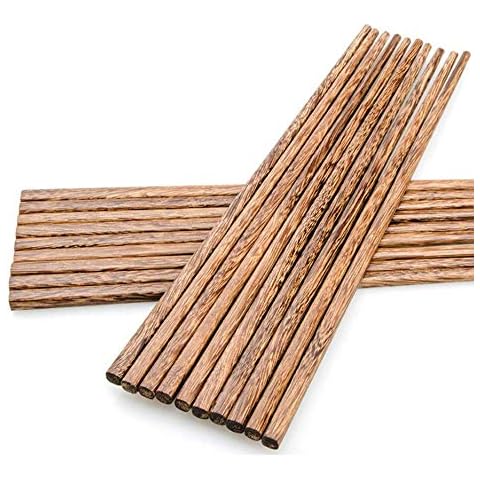 10-Pairs Wooden Chopsticks, Natural, Healthy, and Reusable Cover