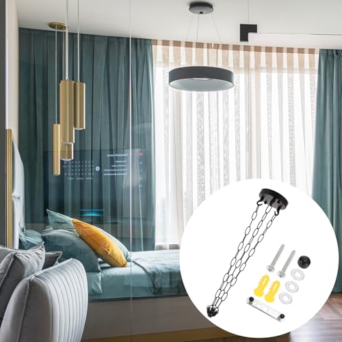 Cadena de hierro negro resistente y kit de lámpara colgante para soporte decorativo 6