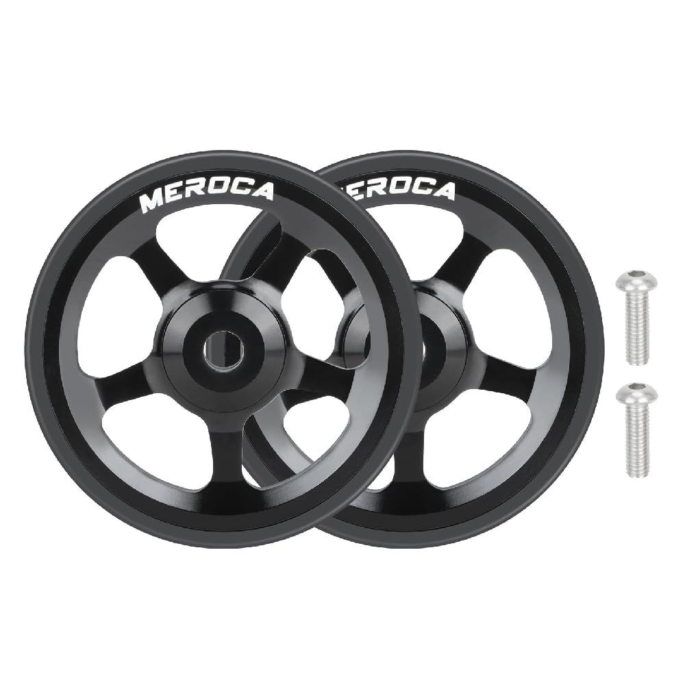 Zestaw 2 składanych kółek 60 mm do roweru Brompton, typu Easy Wheel, z aluminium (czarne).