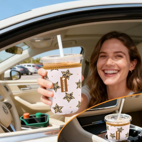 Image of WKIEASON Iced Coffee Sleeve Teacher Cup Sleeve & Ceramic Coaster Gift Set