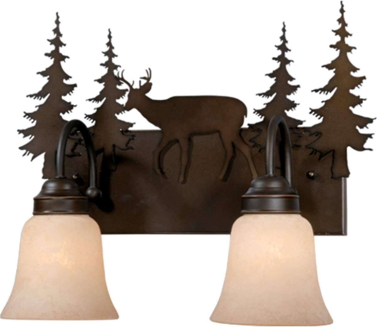 2 Light Rustic Bathroom Vanity Lighting Fixture in Bronze, Rustic Tree Bath Vanity Wall Light Lamp Moose Lighting Deer Lighting Bear Wall Light Vanity Light Lamp