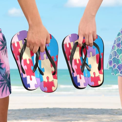 STAYTOP Colorful Puzzle Printing Flip Flops Sandals of Men's & Women's,Sandals Beach Slippers Shower Slides4