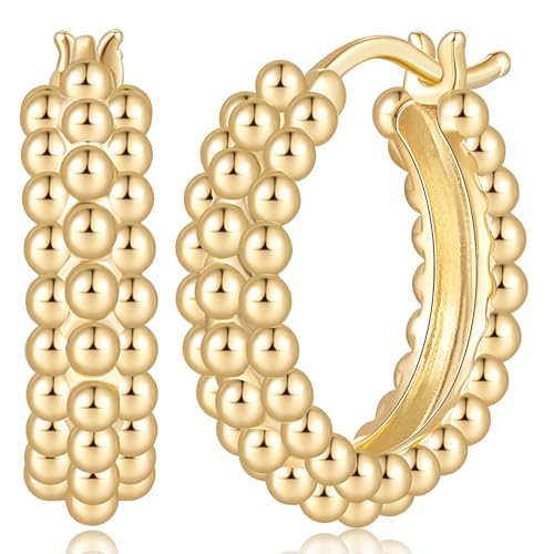 Gold Hoop Earrings for Women 14K Gold Earrings for Women Chunky Hoop Earring for Womens Hoops Graceful Dependable and Undeniably Stylish Hoops Earring for Womens Trendy 20mm