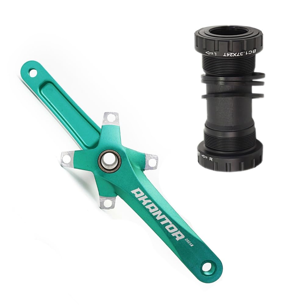 ZXGSXIOU 170mm Crankset 32T 34T 36T 38T Single Speed Chainring Mountain Bike Crank Arm Set 104BCD Road Aluminium Cranksets