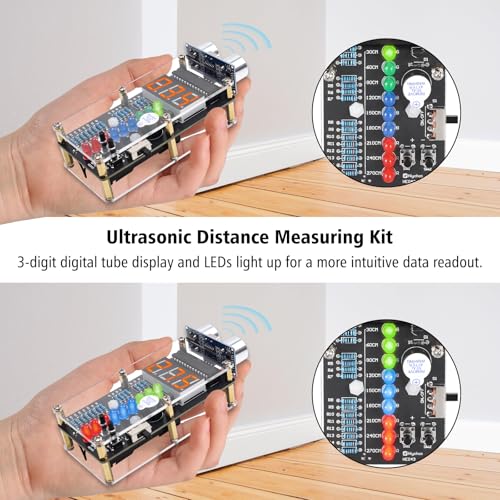 MIOYOOW HC-SR04 Ultrasonic Ranging Alarm Soldering Kit with LED Lights - Image 5