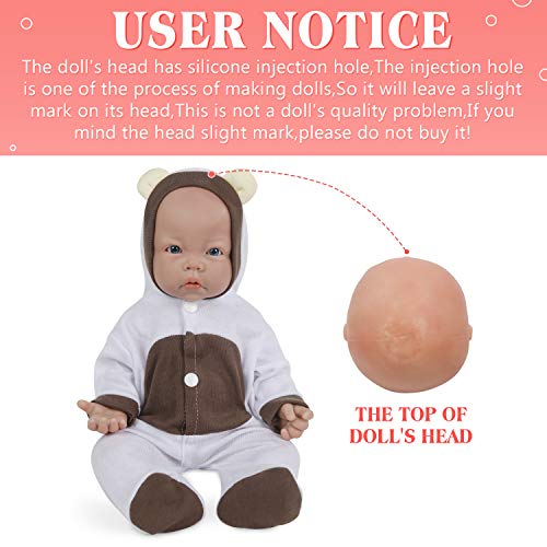 Vollence 43cm Vollsilikon Babypuppes, Nicht Vinyl Puppen,Realistische Reborn Baby Doll, Echte Baby Dolls, Lebensechte Baby Doll, Neugeborene Baby Dolls - Mädchen – Bild 3