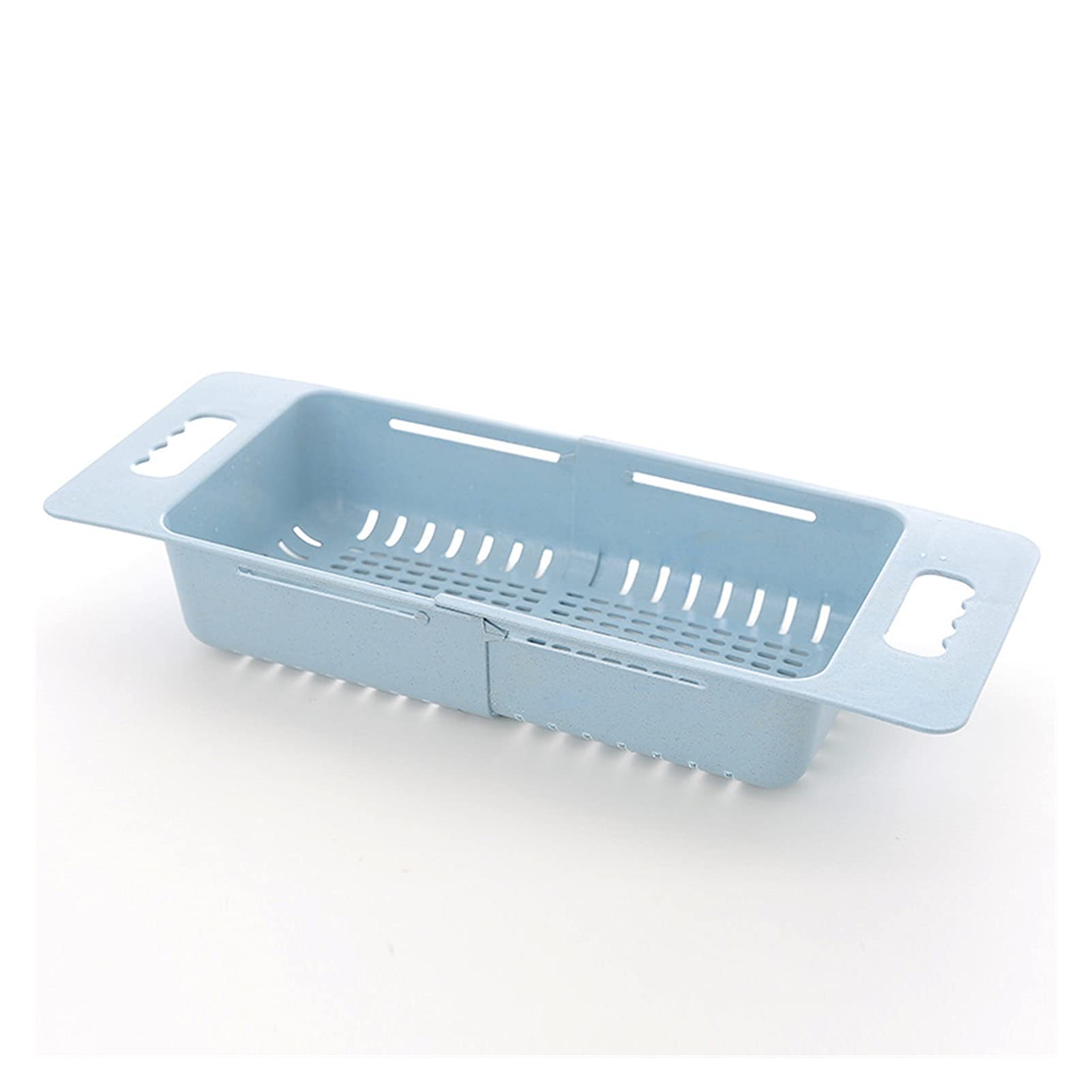 Colador Drenaje Cesta de Vegetales Colapsibles Colador Frutas y Verduras Cesta de Drenaje Stradero Ajustable sobre el Fregadero para la Cocina Coladores de Alimentos (Color : Blue)