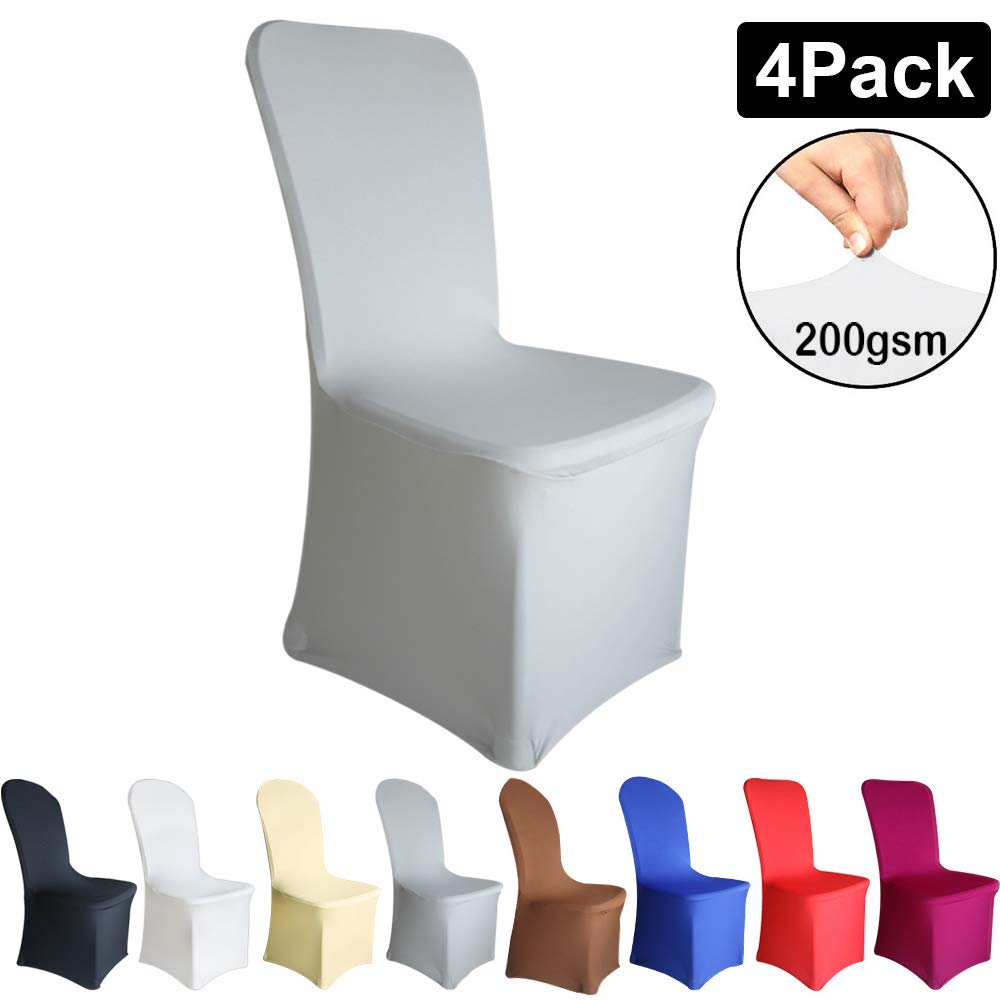 Time to Sparkle 4 Pack Chair Cover Flat Front (Silver) — image 1