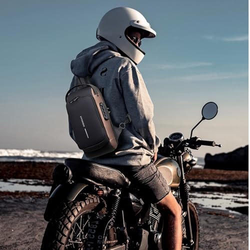 1 Men's Crossbody Bag Anti-theft, USB Crossbody Shoulder Bag Wallet, Waterproof Shoulder Bag, Travel Daypack (Black Brown, Gray, Blue, Black)(Black)3