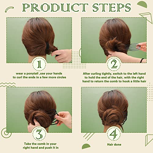 6 Pcs Hair Side Combs Hair Accessories Fork Clip Vintage U Shape Teeth Alloy Paint Hair Pin Hair Clip Stick Hair Side Combs Hair Tools Updo Combs Hairstyle For Girls(Black) #TOP6