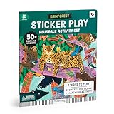 Mudpuppy Rainforest- Sticker Play Reusable Activity Kit Featuring Fun Illustrations of Rainforest Animals for Children Ages 3 and Up