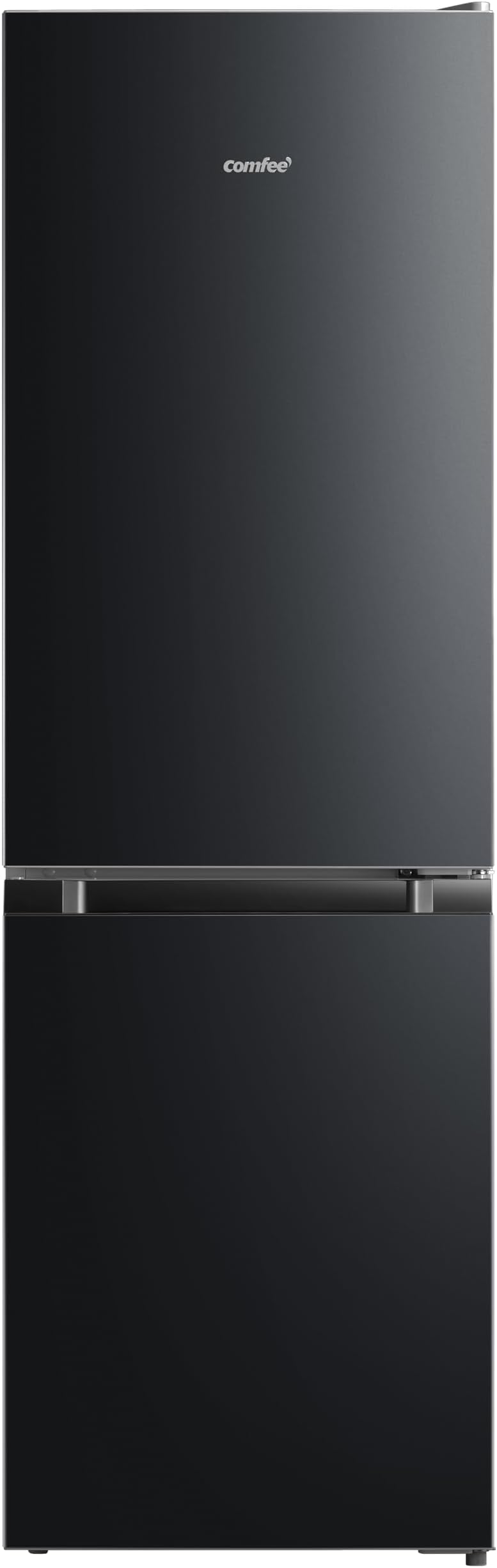 COMFEE' RCB169BL2UK(E) 174L 70/30 Freestanding Fridge Freezer, 150cm Height, Low Frost, 4-Star Freezer, Quiet 39dB, Adjustable Thermostat, LED Light, Reversible Door, Black