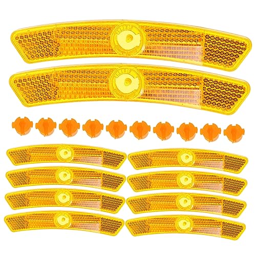 HOODANCOS 10個 反射性がコンパクトスポーク反射板 自転車用夜間 サイン 耐久性プラスチック製 簡単取り付け可能 警告表示付きプロ仕様