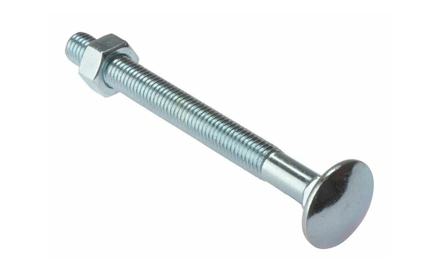 ForgeFix Carriage Bolts | M8 x 180mm | Zinc Plated | Bag 10