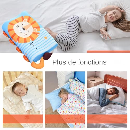 Oreiller lit bébé ergonomique anti-tête plate, coussin animaux multifonction