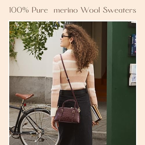 Women's Cardigan Sweaters Pure Merino Wool Knit Sweater Long Sleeve Open Front Tops Lightweight Striped Casual Fall Cardigans2